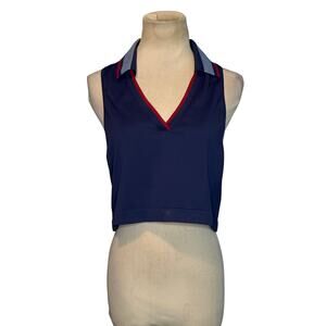 Pink by Victoria Secret Blue Soft Seamless Polo Tank Top size XL